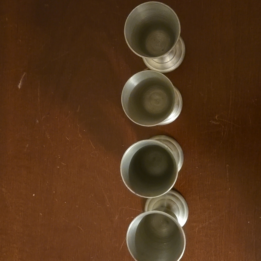 Vintage Mini Pewter Goblets (Set of 4) - Picture 2 of 6